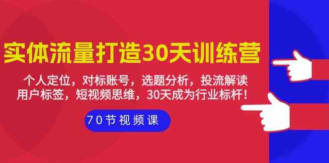 实体流量打造30天训练营：个人定位，对标账号，选题分析，投流解读（70节）-度娘社团