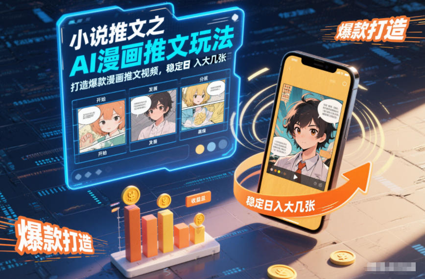 小说推文之AI漫画推文玩法，打造爆款漫画推文视频，稳定日入大几张-度娘社团