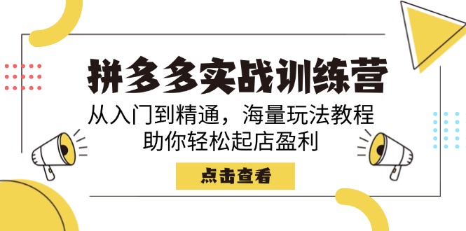 （14392期）拼多多实战训练营，从入门到精通，海量玩法教程，助你轻松起店盈利-度娘社团