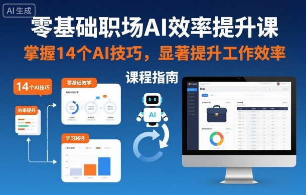 零基础职场AI效率提升课，掌握14个AI技巧，显著提升工作效率-度娘社团