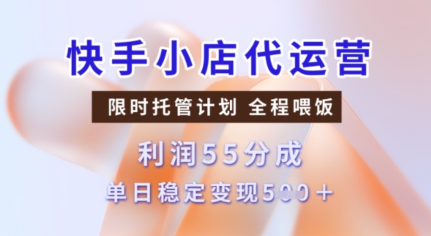 快手小店代运营3.0，模式新升级，收益55分，稳定单日5张【揭秘】-度娘社团