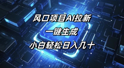 风口项目AI拉新，一键生成，小白轻松日入几十-度娘社团