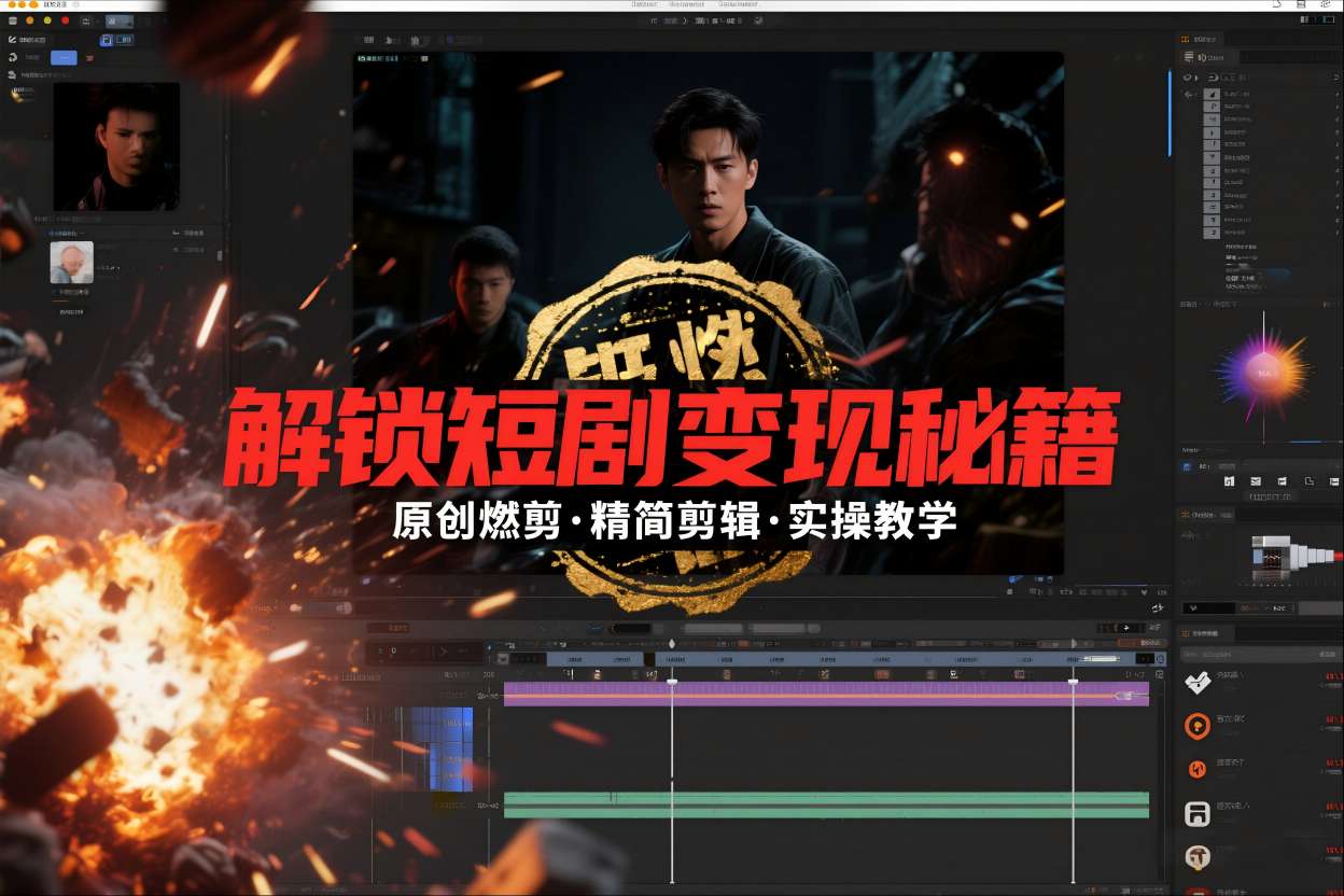 短剧拉新之原创燃剪精简剪辑实操课，解锁短剧变现秘籍-度娘社团