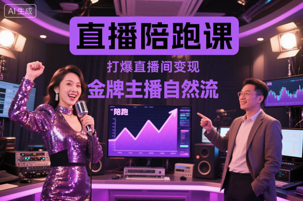 直播陪跑课，金牌主播自然流打爆直播间，复制高变现玩法-度娘社团
