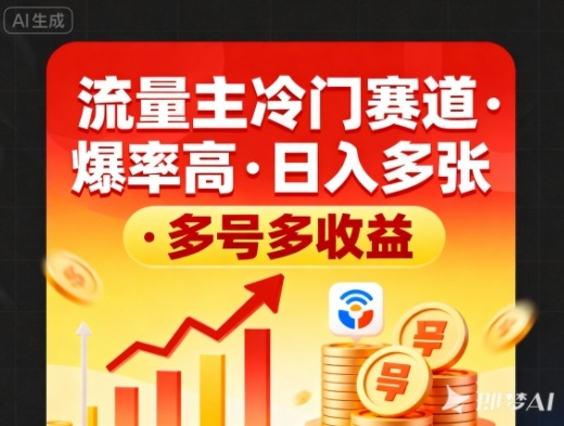 流量主冷门赛道，爆率高，日入多张，多号多收益-度娘社团