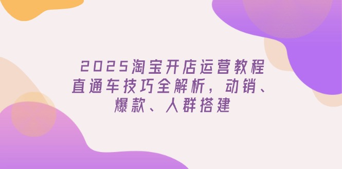 （14389期）2025淘宝开店运营教程更新，直通车技巧全解析，动销、爆款、人群搭建-度娘社团