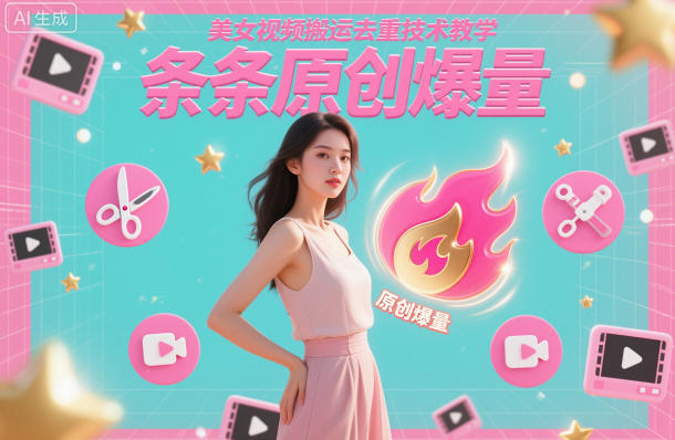 美女视频搬运去重技术教学，条条原创爆量-度娘社团