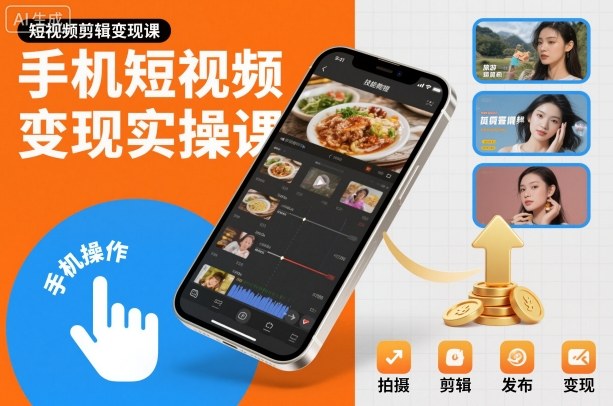 手机短视频变现实操课，短视频剪辑变现课-度娘社团