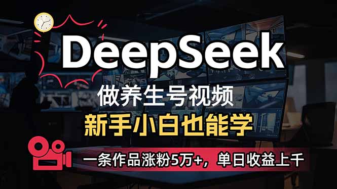 （14270期）小白用DeepSeek做养生号，一条作品涨粉5万+，单日收益上千-度娘社团