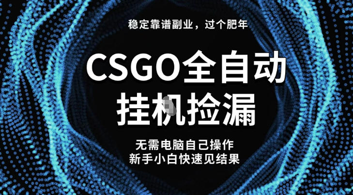 【稳定副业】全球最热门游戏CSGO全自动捡漏，最新玩法，新手小白日入5张+【揭秘】-度娘社团