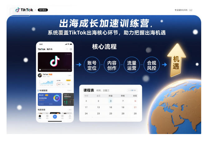 出海成长加速训练营，系统覆盖TikTok出海核心环节，助力把握出海机遇（更新）-度娘社团