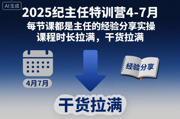 2025纪主任特训营4-7月，每节课都是主任的经验分享实操，课程时长拉满，干货拉满-度娘社团