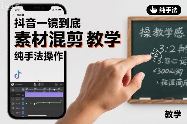 抖音一镜到底素材混剪教学，纯手法操作-度娘社团